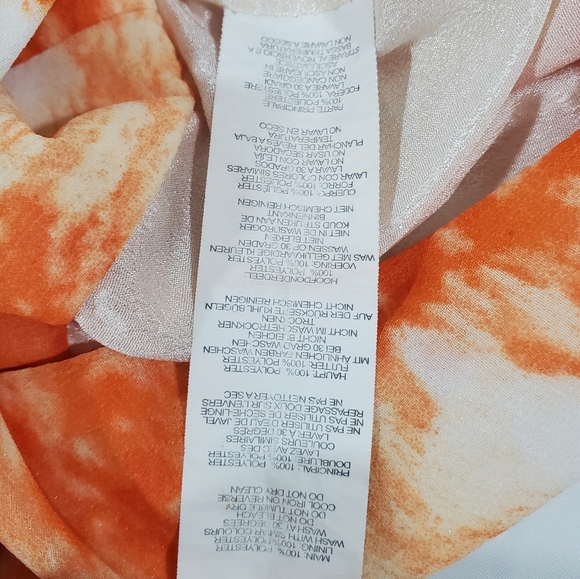 Nasty Gal Tie Dye V-Neck Relaxed Tiered Romper Orange and White Size 4 - Picture 8 of 8